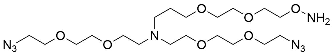 N,N-Bis(PEG2-azide)-N-PEG2-oxyamine