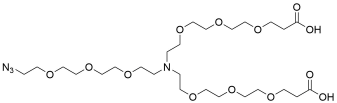 N-(Azido-PEG3)-N-bis(PEG3-acid) HCl salt