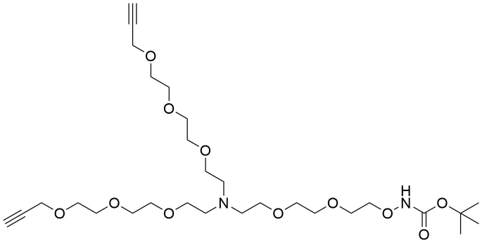 N-(t-Boc-Aminooxy-PEG2)-N-bis(PEG3-propargyl)