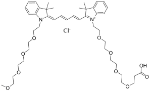 N-(m-PEG4)-N'-(PEG4-acid)-Cy5