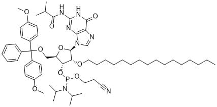 N2-iBu-5’-O-DMTr-2’-O-hexadecanyl guanosine 3’-CED phosphoramidite